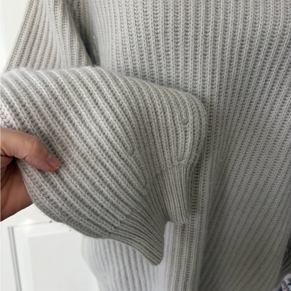 COS Grey Ribbed Cashmere Oversized Sweater L - Picture 3 of 6